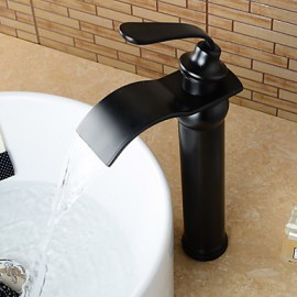 Bathroom Sink Faucet Contemporary Waterfall Oil-Rubbed Bronze Finish