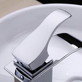 Bathroom Sink Faucet Contemporary Waterfall Stainless Steel Chrome