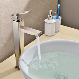 Bathroom Sink Faucet Countertop Brass Nickel Brushed