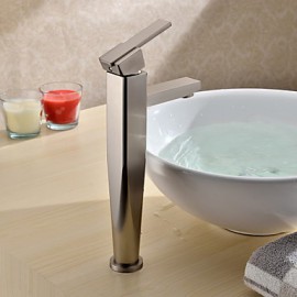 Bathroom Sink Faucet Countertop Brass Nickel Brushed