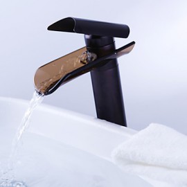 Bathroom Sink Faucet Countertop Waterfall Brass Oil-Rubbed Bronze