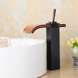 Bathroom Sink Faucet Countertop Waterfall Brass Oil-Rubbed Bronze