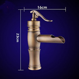 Centerset Antique Copper Finish Single Handle Brass Bathroom Sink Faucet