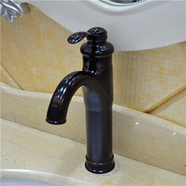 Centerset Single Handleoil-Rubbed Bronze Bathroom Sink Faucet