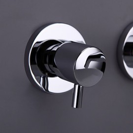 Chrome Finish Wall Mount Bathroom Sink Faucet (Widespread)