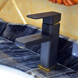 Contemporary Black Painting One Hole Single Handle Bathroom Sink Faucet