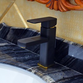 Contemporary Black Painting One Hole Single Handle Bathroom Sink Faucet