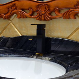 Contemporary Black Painting One Hole Single Handle Bathroom Sink Faucet