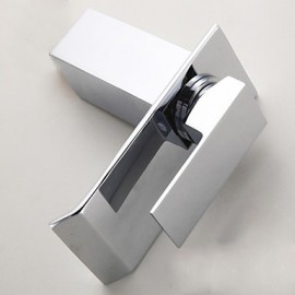 Contemporary Brass Waterfall Bathroom Faucet - Silver