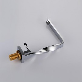 Contemporary Chrome Finish Brass One Hole Single Handle Bathroom Sink Faucet