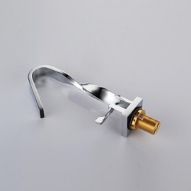 Contemporary Chrome Finish Brass One Hole Single Handle Bathroom Sink Faucet