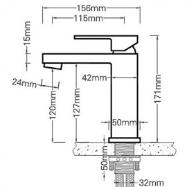 Contemporary Chrome Finish Brass One Hole Single Handle Sink Faucet