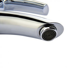 Contemporary Chrome Finish Brass Single Hole Single Handle Bathroom Sink Faucet