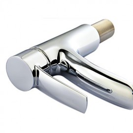 Contemporary Chrome Finish Brass Single Hole Single Handle Bathroom Sink Faucet