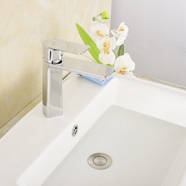 Contemporary Chrome Finish Single Handle Basin Mixer