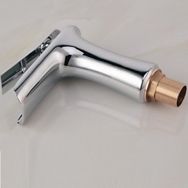 Contemporary Chrome Finish Single Hole Brass Waterfall Bathroom Sink Faucet