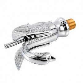 Contemporary Chrome Finish Swan Shape Bathroom Basin Faucet (Short) - Sliver