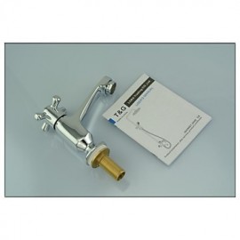 Contemporary Chrome Finished Brass Single Hole Single Handle Short Basin Cold Water Tap