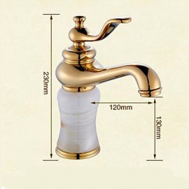 Contemporary Golden Stone Design Single Hole Waterfall Basin Faucet Mixer Taps