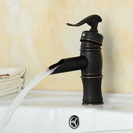 Contemporary Oil-Rubbed Bronze Single Handle Bathroom Sink Faucet - Black