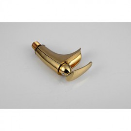 Contemporary Style Ti-Pvd Finish Waterfall Brass Bathroom Sink Faucet