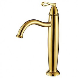 Contemporary Ti-Pvd Brass One Hole Single Handle Bathroom Sink Faucet