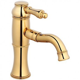 Contemporary Ti-Pvd Brass One Hole Single Handle Bathroom Sink Faucet