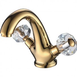 Contemporary Ti-Pvd Brass One Hole Two Handle Bathroom Sink Faucet