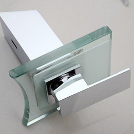 Contemporary Waterfall Bathroom Sink Faucet -Chrome Finish