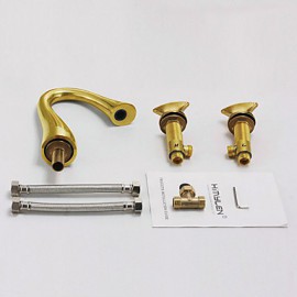 Contemporary Waterfall Brass Ti-Pvd Bathroom Sink Faucet