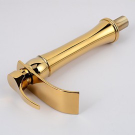 Contemporary Waterfall Gold Heightening Bathroom Basin Faucet