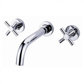 Contemporary Widespread Wall Mount Bathroom Sink Faucet