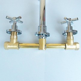 Contemporary Widespread Wall Mount Bathroom Sink Faucet