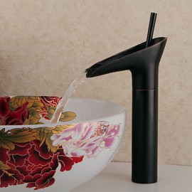 Contemporary Winebowl Style Oil-Rubbed Bronze-Plated Brass Cold / Hot Water Faucet - Black