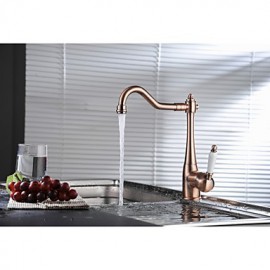 Copper Traditional Period Single Ceramic Lever Kitchen Sink Mixer Tap