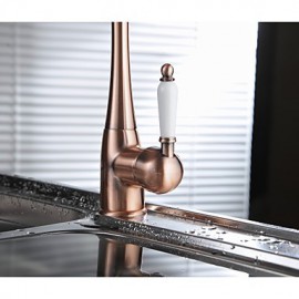 Copper Traditional Period Single Ceramic Lever Kitchen Sink Mixer Tap