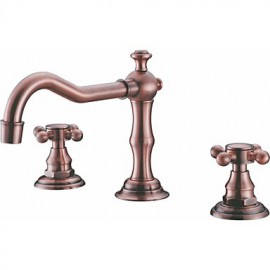 Deck Mount Bath Tub Faucet Two Handles Long Spout Antique Inspired Solid Brass Bathroom Sink And Bathtub Mixer Taps