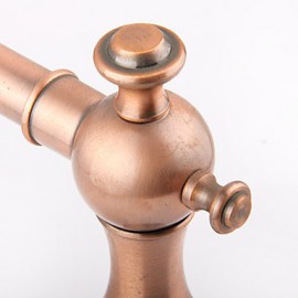 Deck Mount Bath Tub Faucet Two Handles Long Spout Antique Inspired Solid Brass Bathroom Sink And Bathtub Mixer Taps