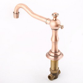 Deck Mount Bath Tub Faucet Two Handles Long Spout Antique Inspired Solid Brass Bathroom Sink And Bathtub Mixer Taps