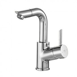 Enzorodi Bathroom Lavatory Basin Sink Faucet Tap 360 Rotatable One Handle Chrome Brass