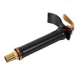 European-Style Rose Gold Handle Oil-Rubbed Bronze Bathroom Sink Faucet - Black + Rose Gold