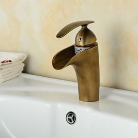 Fashionable Antique Waterfall Bathroom Sink Faucet