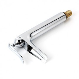 Fashionable Brass Chrome-Plated Waterfall Bathroom Sink Faucet - Silver