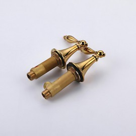 Gold Plating Deck Mounted 3 Pieces Waterfall Basin Water Tap