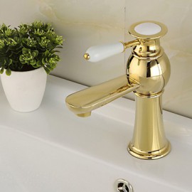 High Quality Contemporary Brass Hot And Cold Basin Faucet - Golden