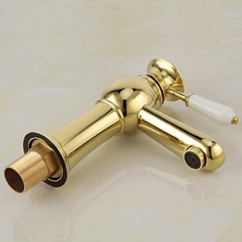 High Quality Contemporary Brass Hot And Cold Basin Faucet - Golden