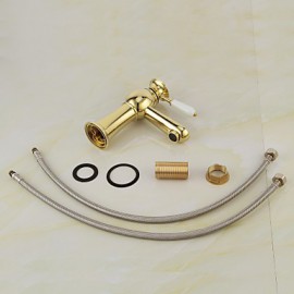 High Quality Contemporary Brass Hot And Cold Basin Faucet - Golden