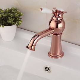 High Quality Contemporary Fashion Brass Hot And Cold Basin Faucet - Rose Gold