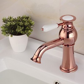 High Quality Contemporary Fashion Brass Hot And Cold Basin Faucet - Rose Gold