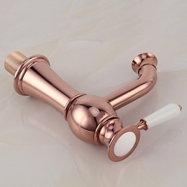 High Quality Contemporary Fashion Brass Hot And Cold Basin Faucet - Rose Gold